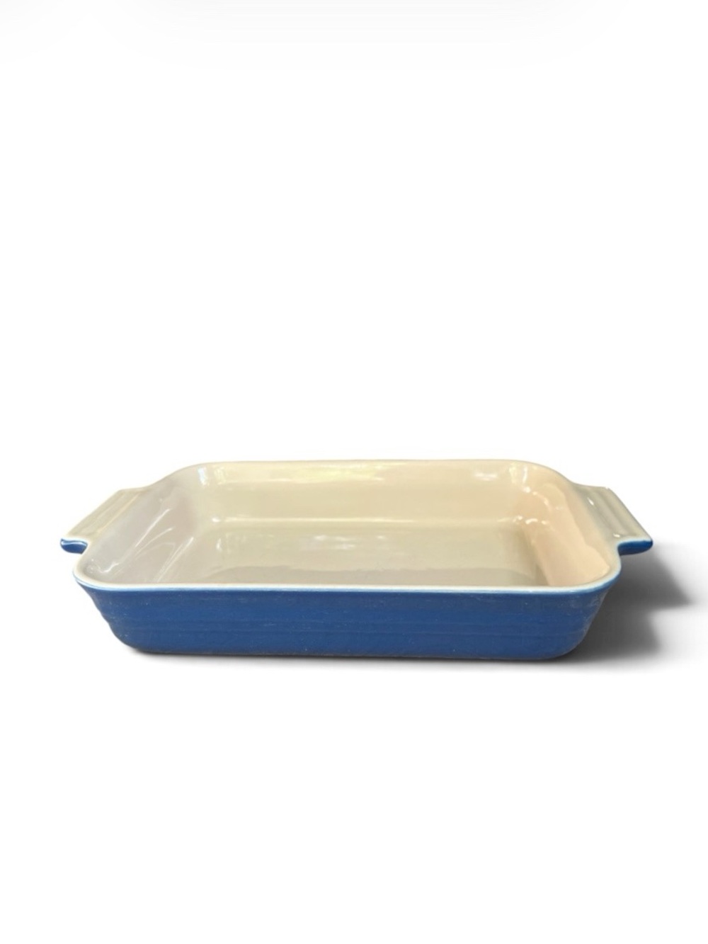 Le Creuset Rectangular Stoneware Baking Dish Casserole Pan Cobalt Blue, 12” x 7”